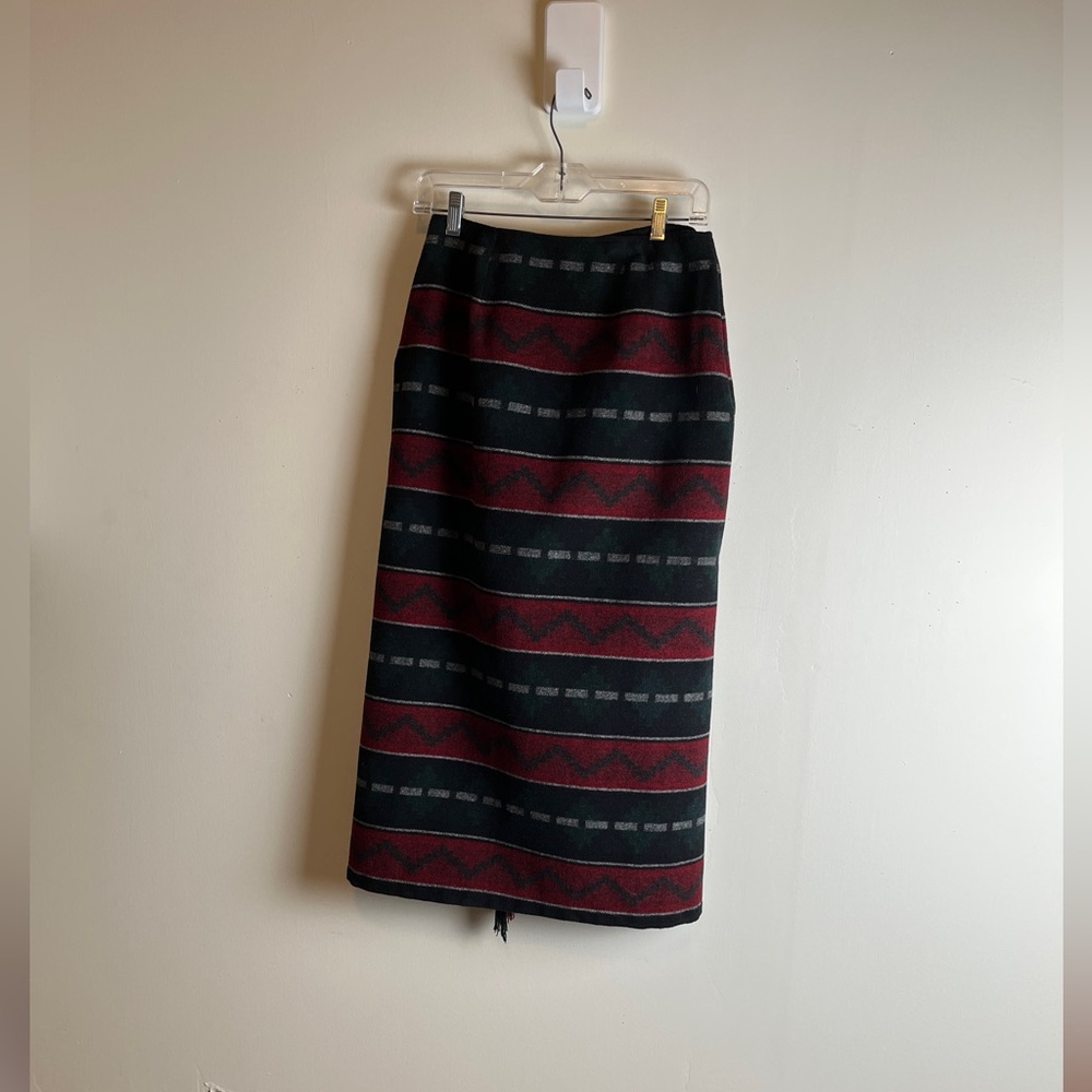 Vintage Roo Crossing Aztec Wrap Midi Skirt
